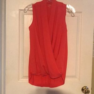 Coral high low shirt